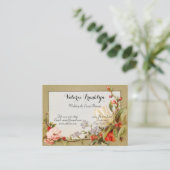 Vintage Rosen Hochzeit Weiße Tulpe Visitenkarte (Stehend Vorderseite)