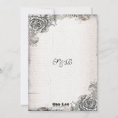 Vintage Rosen-Hochzeits-Einladung Einladung (Rückseite)