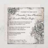 Vintage Rosen-Hochzeits-Einladung Einladung (Vorne/Hinten)