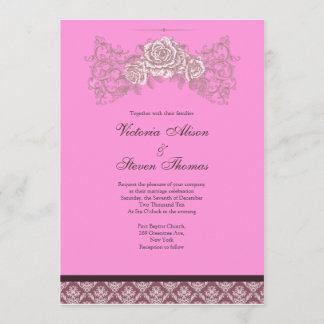 Vintage Rosen-Hochzeitseinladung Einladung