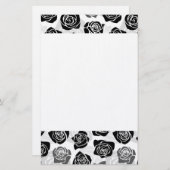 Vintage Rosen in Schwarzweiß Briefpapier (Vorne/Hinten)