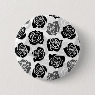 Vintage Rosen in Schwarzweiß Button