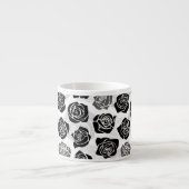 Vintage Rosen in Schwarzweiß Espressotasse (Vorderseite)