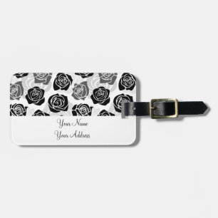 Vintage Rosen in Schwarzweiß Gepäckanhänger