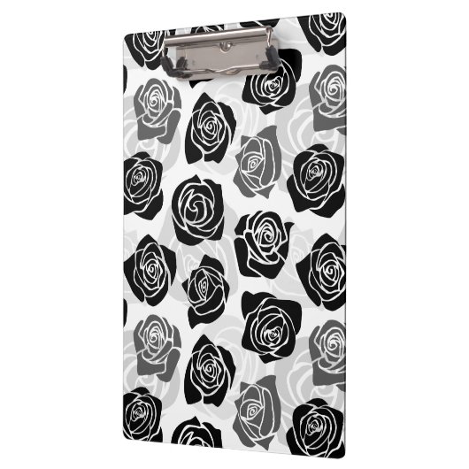 Vintage Rosen in Schwarzweiß Klemmbrett (Links)