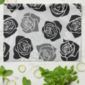 Vintage Rosen in Schwarzweiß Küchentuch (Gefaltet)
