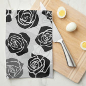 Vintage Rosen in Schwarzweiß Küchentuch (Viertel Falte)
