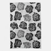 Vintage Rosen in Schwarzweiß Küchentuch (Vertikal)