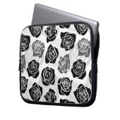 Vintage Rosen in Schwarzweiß Laptopschutzhülle (Vorderseite Links)