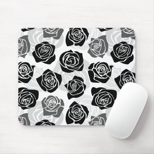 Vintage Rosen in Schwarzweiß Mousepad (Mit Mouse)