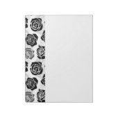 Vintage Rosen in Schwarzweiß Notizblock (Rotiert)