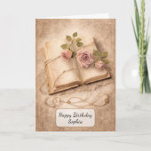 Vintage-Rosen-Journal Karte (Vorderseite)