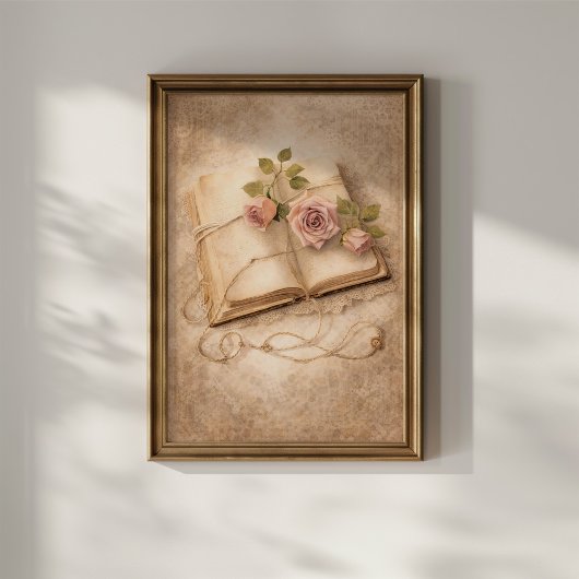 Vintage-Rosen-Journal  Poster