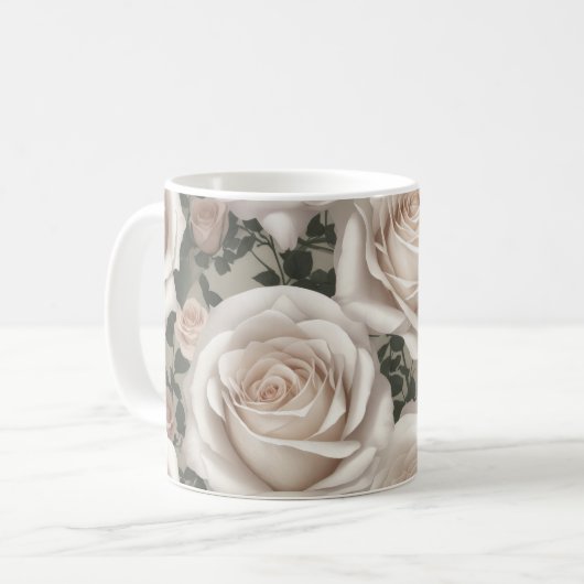 Vintage Rosen Kaffeetasse (Vorderseite Links)