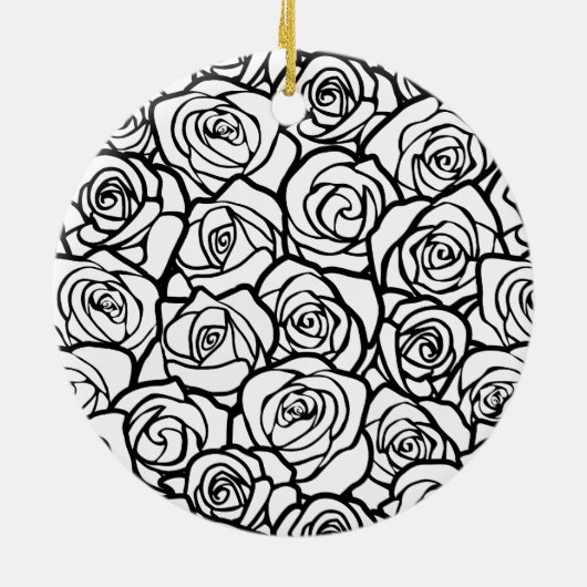 Vintage Rosen Keramik Ornament (Hinten)