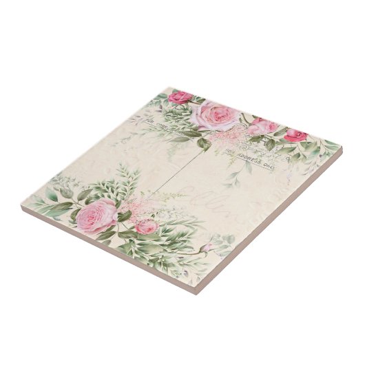 Vintage Rosen Keramik Tile Fliese (Seite)