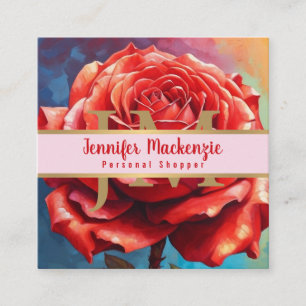 Vintage-Rosen-KI-generiertes florales Design Quadratische Visitenkarte