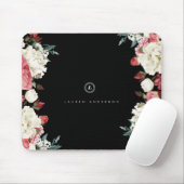 Vintage Rosen-kundenspezifisches Monogramm Mousepad (Mit Mouse)