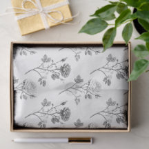 Vintage-Rosen-Linienkunst Botanisches Muster in Sc