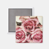 Vintage Rosen Magnet (Vorderseite/Rückseite)