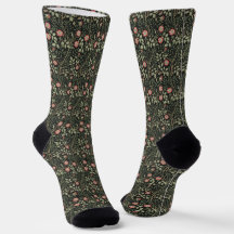 Vintage Rosen mit Blumenmuster auf schwarzem Morri