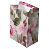 Vintage Rosen Mittlere Geschenktüte (Vorderseite Schrägansicht)