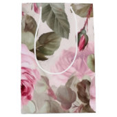 Vintage Rosen Mittlere Geschenktüte (Vorderseite)