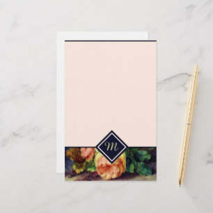 Vintage-Rosen Monogramm  Briefpapier