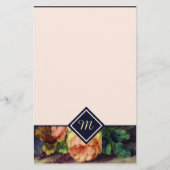 Vintage-Rosen Monogramm Briefpapier (Vorderseite)