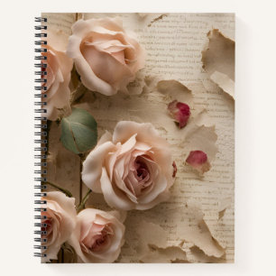 "Vintage-Rosen-Notizbuch - Elegantes Blumenjournal Notizblock