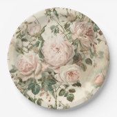 Vintage Rosen Pappteller (Vorderseite)