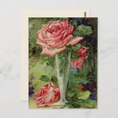 Vintage Rosen Postkarte (Vorne/Hinten)
