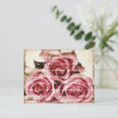 Vintage Rosen Postkarte (Stehend Vorderseite)