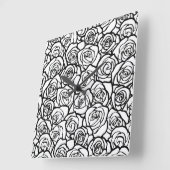 Vintage Rosen Quadratische Wanduhr (Winkel)