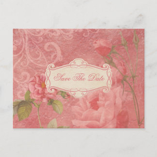 Vintage Rosen Save the Date Ankündigungspostkarte