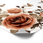 Vintage Rosen & Schmetterlinge Poster (Ecke)