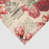 Vintage-Rosen-Script Rosa Hauch Ephemera Seidenpapier (Ausschnitt)