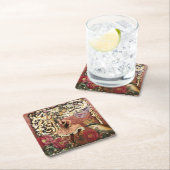 Vintage Rosen-Sinti und Rechteckiger Pappuntersetzer (Vor Ort)