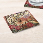 Vintage Rosen-Sinti und Rechteckiger Pappuntersetzer (angewinkelt)