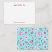 Vintage Rosen Strawberry Valentinstag Mitteilungskarte (Vorne/Hinten)