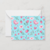 Vintage Rosen Strawberry Valentinstag Mitteilungskarte (Rückseite)