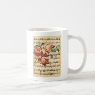 Vintage-Rosen-Trio & Musik Kaffeetasse