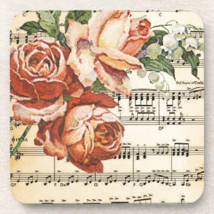 Vintage-Rosen-Trio & Musik Untersetzer