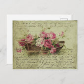 Vintage Rosen und Boote Postkarte (Vorne/Hinten)