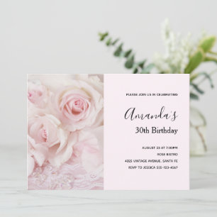 Vintage Rosen und elegante Spitzen - Geburtstag Einladung