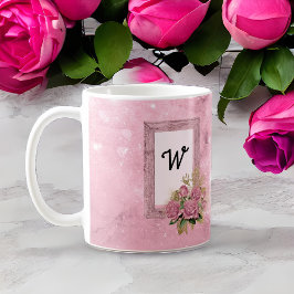 Vintage Rosen und Gerahmtes Shabby Chic Kaffeetasse