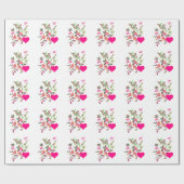 Vintage Rosen und Herz Geschenkpapier (Flach)