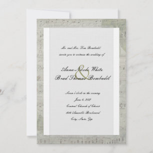 Vintage-Rosen- und Musik-Hochzeitseinladung Einladung