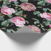 Vintage Rosen und Orchideen Geschenkpapier (Ecke)