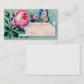 Vintage Rosen-und Schmetterlings-Geschäfts-Karte Visitenkarte (Vorne/Hinten)